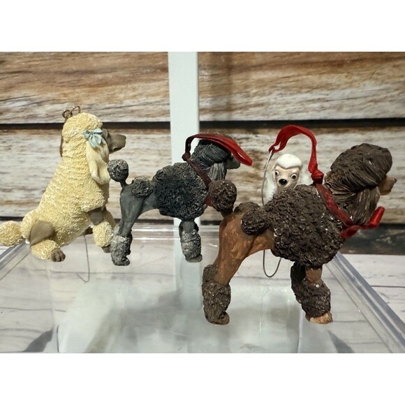 Lot Of Poodle Dog Ornaments And Poodle Figurine Vintage Resin - Picture 6 of 12